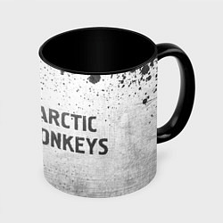 Кружка 3D Arctic Monkeys - white gradient по-горизонтали, цвет: 3D-белый + черный