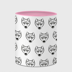 Кружка 3D Паттерн волк, цвет: 3D-белый + розовый — фото 2