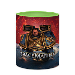 Кружка 3D Warhammer 40000 space marine 2 Captain Titus, цвет: 3D-белый + светло-зеленый — фото 2