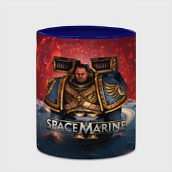 Кружка 3D Warhammer 40000 space marine 2 Captain Titus, цвет: 3D-белый + синий — фото 2