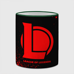 Кружка 3D League of Legends - red gradient, цвет: 3D-зеленый кант — фото 2