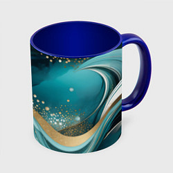 Кружка 3D Бирюзовый подводный мир, цвет: 3D-белый + синий