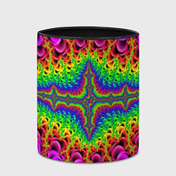 Кружка 3D Фрактальный узор психоделика, цвет: 3D-белый + черный — фото 2