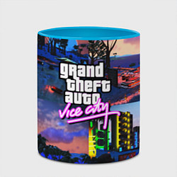 Кружка 3D GTA vice city коллаж, цвет: 3D-белый + небесно-голубой — фото 2