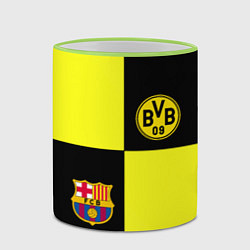 Кружка 3D Barcelona x Borussia, цвет: 3D-светло-зеленый кант — фото 2