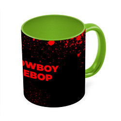 Кружка 3D Cowboy Bebop - red gradient по-горизонтали, цвет: 3D-белый + светло-зеленый