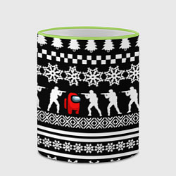 Кружка 3D Among us x cs go, цвет: 3D-светло-зеленый кант — фото 2