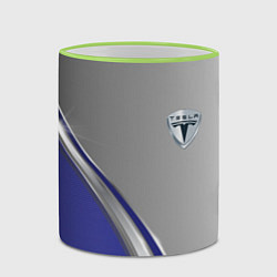 Кружка 3D Tesla abstraction auto, цвет: 3D-светло-зеленый кант — фото 2