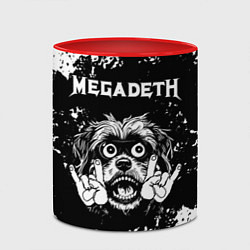 Кружка 3D Megadeth рок пес, цвет: 3D-белый + красный — фото 2