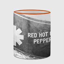 Кружка 3D Red Hot Chili Peppers - grey gradient по-горизонта, цвет: 3D-оранжевый кант — фото 2