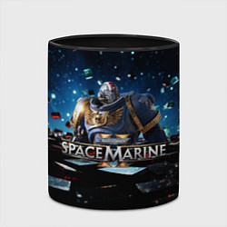 Кружка 3D Warhammer 40000 space marine 2 ультрамарин в броне, цвет: 3D-белый + черный — фото 2