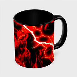 Кружка 3D Skyrim red storm logo, цвет: 3D-белый + черный