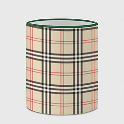 Кружка 3D Стильная клетка - шотландка, цвет: 3D-зеленый кант — фото 2