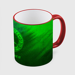 Кружка 3D Mercedes - green gradient, цвет: 3D-красный кант