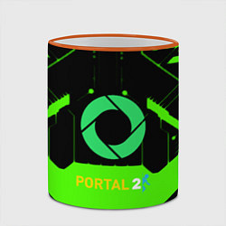 Кружка 3D Portal game pattern, цвет: 3D-оранжевый кант — фото 2