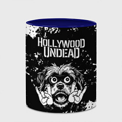 Кружка 3D Hollywood Undead рок пес, цвет: 3D-белый + синий — фото 2