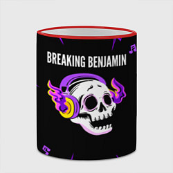 Кружка 3D Breaking Benjamin неоновый череп, цвет: 3D-красный кант — фото 2