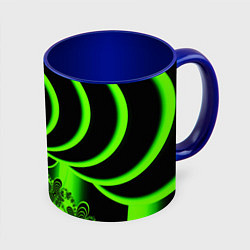Кружка 3D Оптические иллюзии абстракция, цвет: 3D-белый + синий