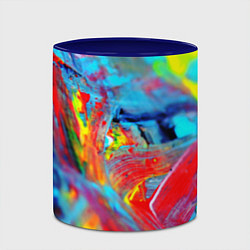 Кружка 3D Абстрактные краски неон, цвет: 3D-белый + синий — фото 2