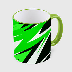 Кружка 3D Geometry stripes green, цвет: 3D-светло-зеленый кант