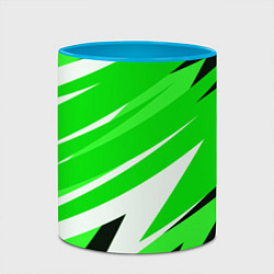 Кружка 3D Geometry stripes green, цвет: 3D-белый + небесно-голубой — фото 2