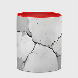 Кружка 3D Растрескавшийся бетон, цвет: 3D-белый + красный — фото 2