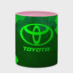 Кружка 3D Toyota - green gradient, цвет: 3D-белый + розовый — фото 2