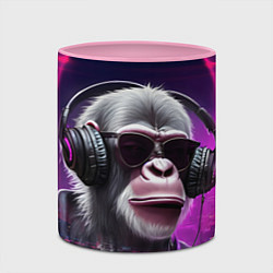 Кружка 3D DJ monkey - Neon city, цвет: 3D-белый + розовый — фото 2