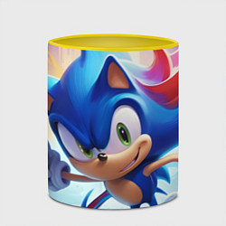 Кружка 3D Sonic 1, цвет: 3D-белый + желтый — фото 2