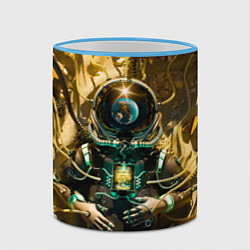 Кружка 3D Космонавт - киборг, цвет: 3D-небесно-голубой кант — фото 2
