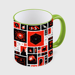 Кружка 3D Dungeons and dragons pattern, цвет: 3D-светло-зеленый кант