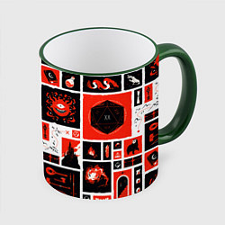 Кружка 3D Dungeons and dragons pattern, цвет: 3D-зеленый кант