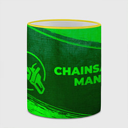 Кружка 3D Chainsaw Man - green gradient по-горизонтали, цвет: 3D-желтый кант — фото 2
