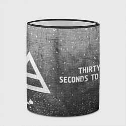 Кружка 3D Thirty Seconds to Mars - grey gradient по-горизонт, цвет: 3D-черный кант — фото 2