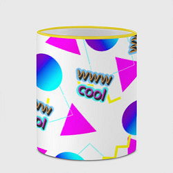 Кружка 3D WWW Cool: Геометрия и стиль 90-х, цвет: 3D-желтый кант — фото 2