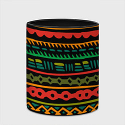Кружка 3D Ethnic ornament on black, цвет: 3D-белый + черный — фото 2