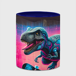 Кружка 3D Дино крутой скейтбордист - граффити, цвет: 3D-белый + синий — фото 2