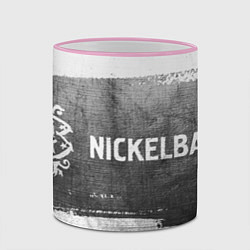 Кружка 3D Nickelback - grey gradient по-горизонтали, цвет: 3D-розовый кант — фото 2