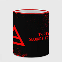 Кружка 3D Thirty Seconds to Mars - red gradient по-горизонта, цвет: 3D-красный кант — фото 2