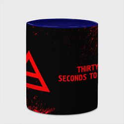 Кружка 3D Thirty Seconds to Mars - red gradient по-горизонта, цвет: 3D-белый + синий — фото 2