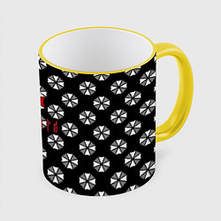 Кружка 3D Resident evil pattern umbrella, цвет: 3D-желтый кант