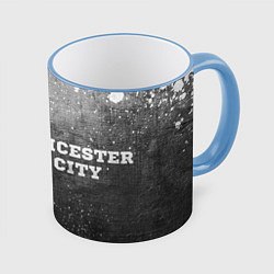 Кружка 3D Leicester City - grey gradient по-горизонтали, цвет: 3D-небесно-голубой кант