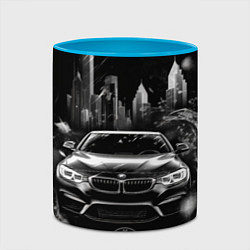 Кружка 3D BMW город абстракции, цвет: 3D-белый + небесно-голубой — фото 2
