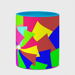 Кружка 3D Разноцветная мозаика, цвет: 3D-белый + небесно-голубой — фото 2