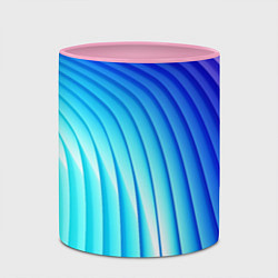 Кружка 3D Полосы неоновый градиент, цвет: 3D-белый + розовый — фото 2