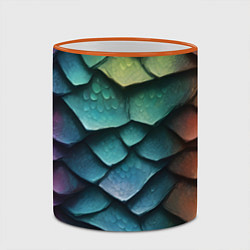 Кружка 3D Цветная чешуя дракона, цвет: 3D-оранжевый кант — фото 2