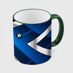 Кружка 3D BMW metalic blue abstract, цвет: 3D-зеленый кант