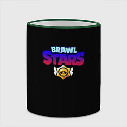 Кружка 3D Brawl stars neon logo, цвет: 3D-зеленый кант — фото 2