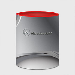 Кружка 3D Mercedes benz grey, цвет: 3D-белый + красный — фото 2