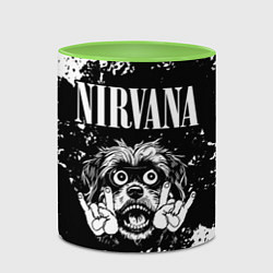 Кружка 3D Nirvana рок пес, цвет: 3D-белый + светло-зеленый — фото 2
